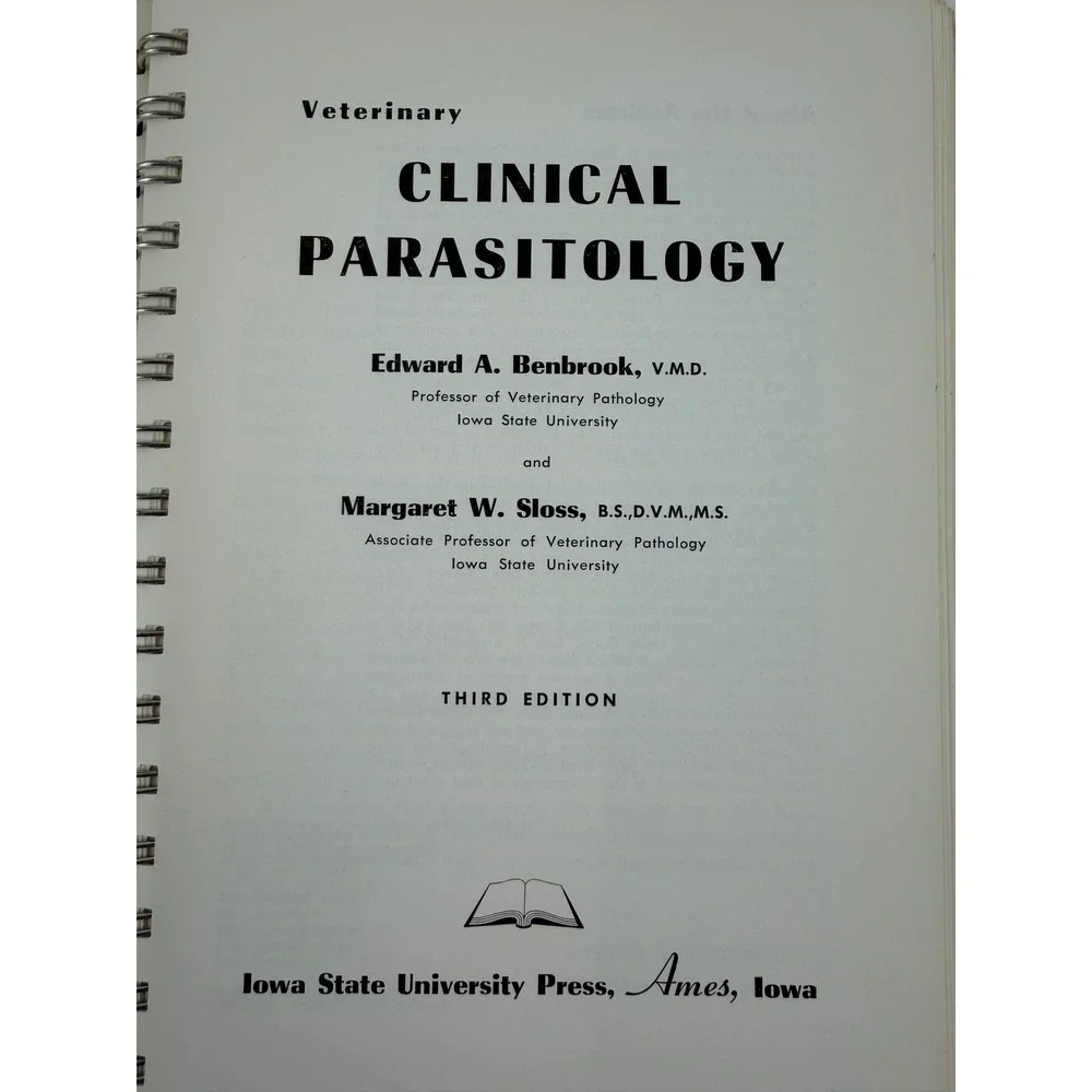 Veterinary Clinical Parasitology 3rd Ed Benbrook Sloss 1962 Iowa State Press